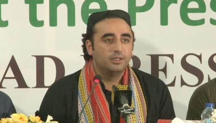Bilawal addresses press conference at Hyderabad