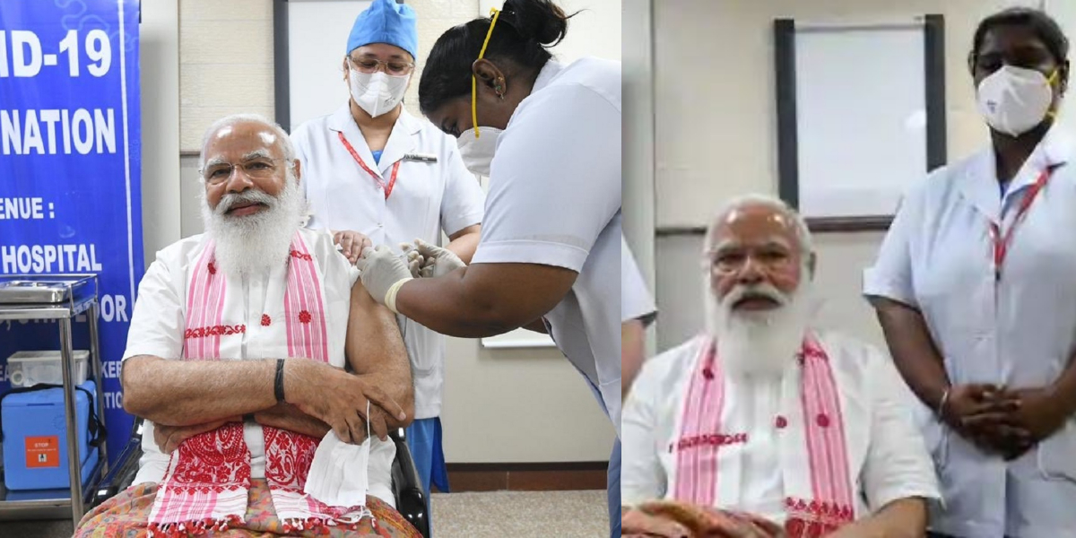 Modi receives first COVID-19 vaccination shot
