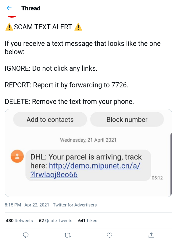 Warning about the big deception of "parcel delivery" from Android