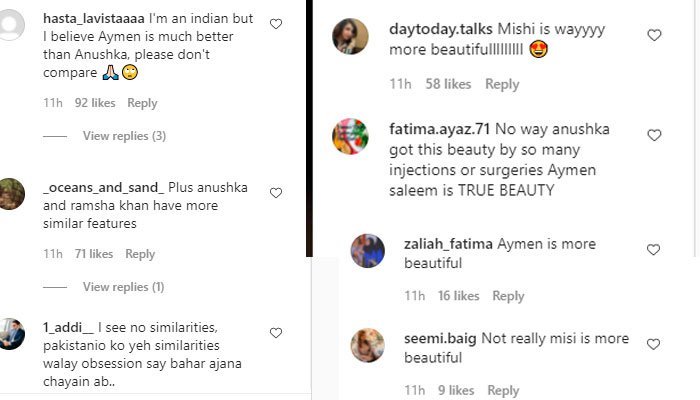 Social media draw comparisons between Ayman Saleem, Anushka Sharma