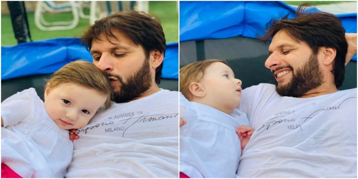 Shahid Afridi with daughter