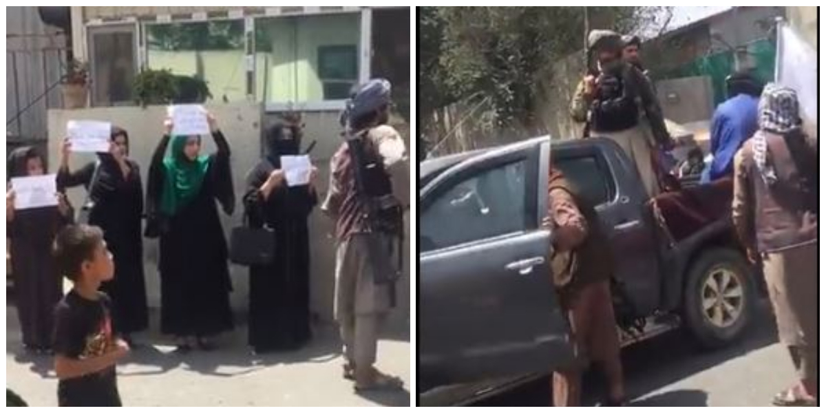 Kabul: Women protest for their rights in front of Taliban