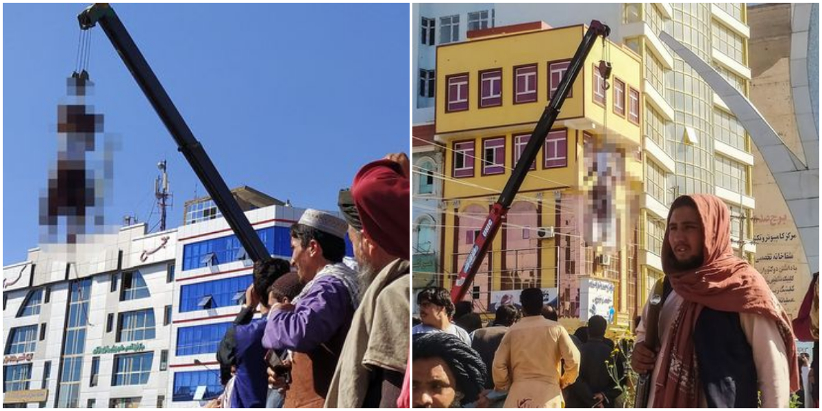 Taliban hang bodies of kidnappers from cranes, call it "Lesson" on kidnappings